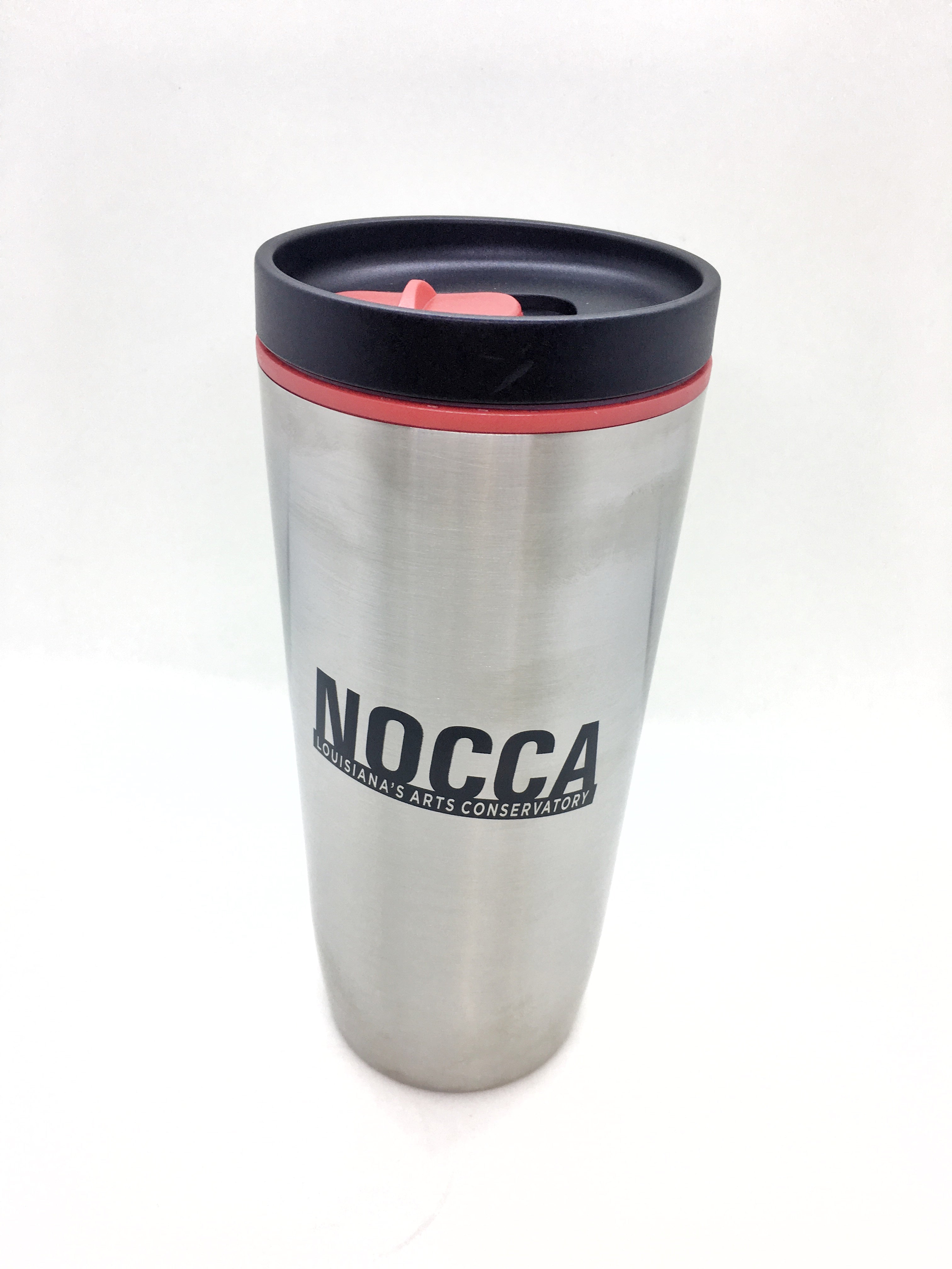 Stainless steel, 16-ounce tumbler with screw-on lid